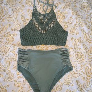 Moss green bikini: Francesca’s